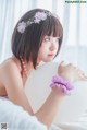 [桜桃喵] 加藤惠 Megumi Kato 紫色小睡裙 P6 No.ed8f51
