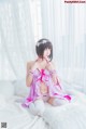 [桜桃喵] 加藤惠 Megumi Kato 紫色小睡裙 P21 No.4c34d5